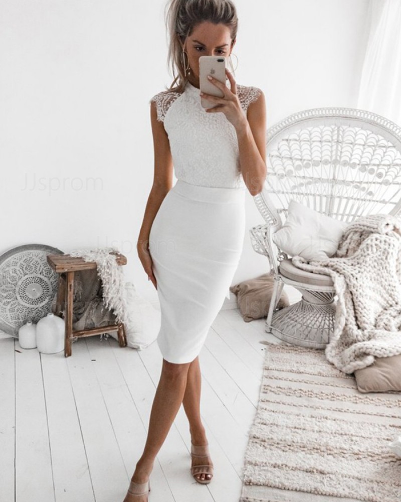 tight white dress with sleeves