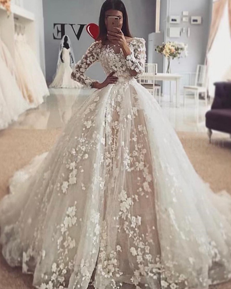 3d flower wedding dress