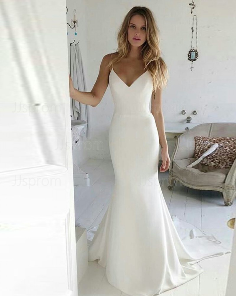white satin mermaid gown