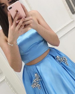 light blue prom dress with pockets